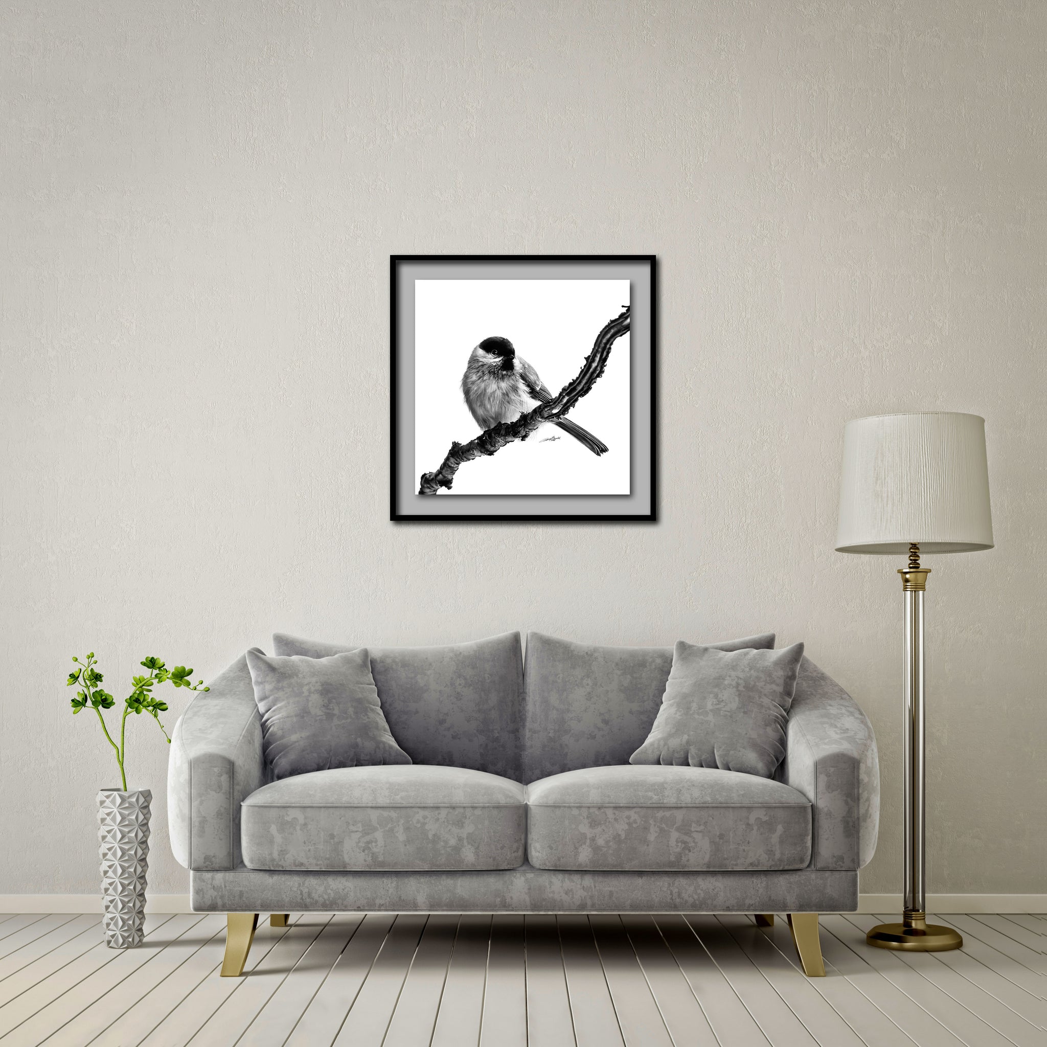 Birds Of The Air Standard - Artist Print with Frame (Print Size:60cm x 60cm; Framed Size 74cm x 74cm)