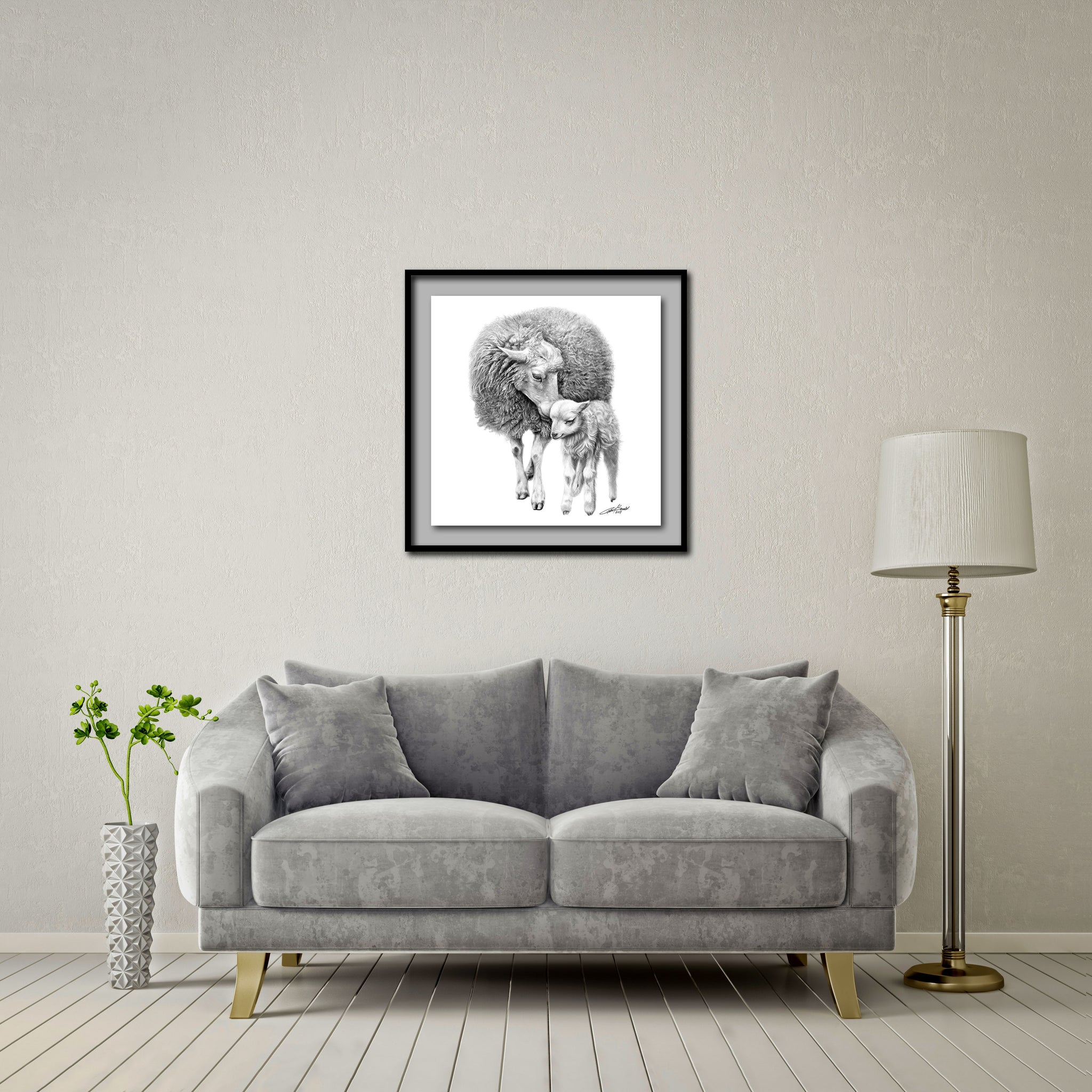 Love Standard - Artist Print with Frame (Print Size:60cm x 60cm; Framed Size 74cm x 74cm)