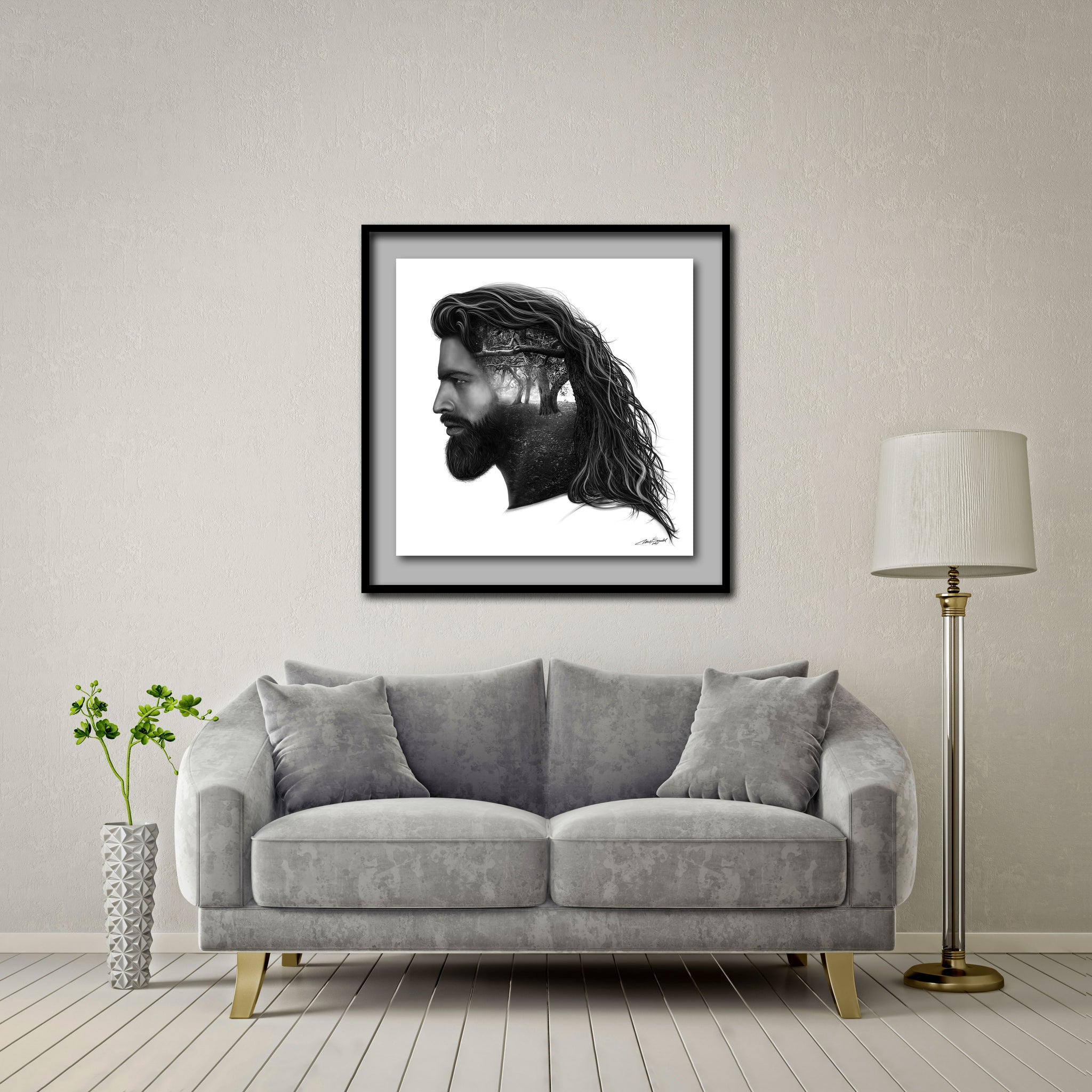 Gethsemane Large Format - Artist Print with Frame (Print Size:80cm x 80cm; Framed Size 94cm x 94cm)