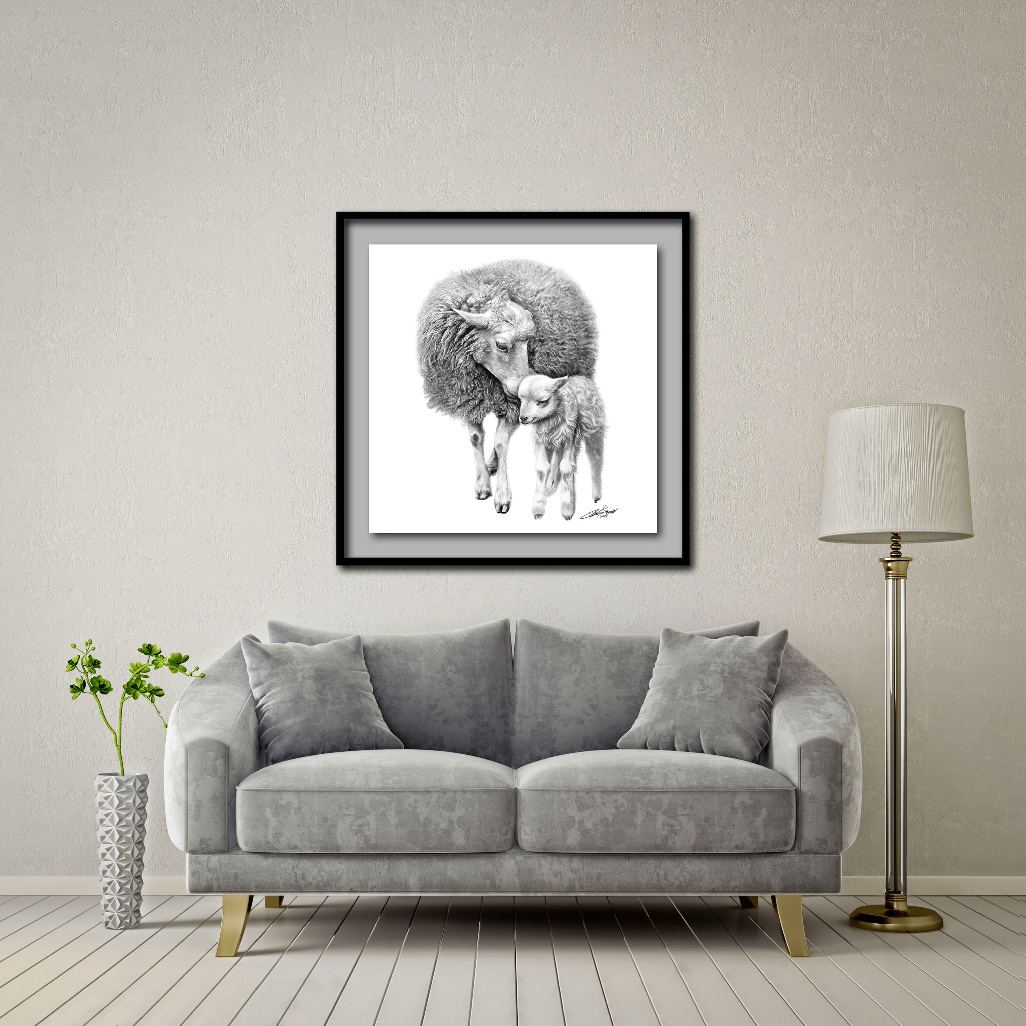 Love Large Format - Artist Print with Frame (Print Size:80cm x 80cm; Framed Size 94cm x 94cm)