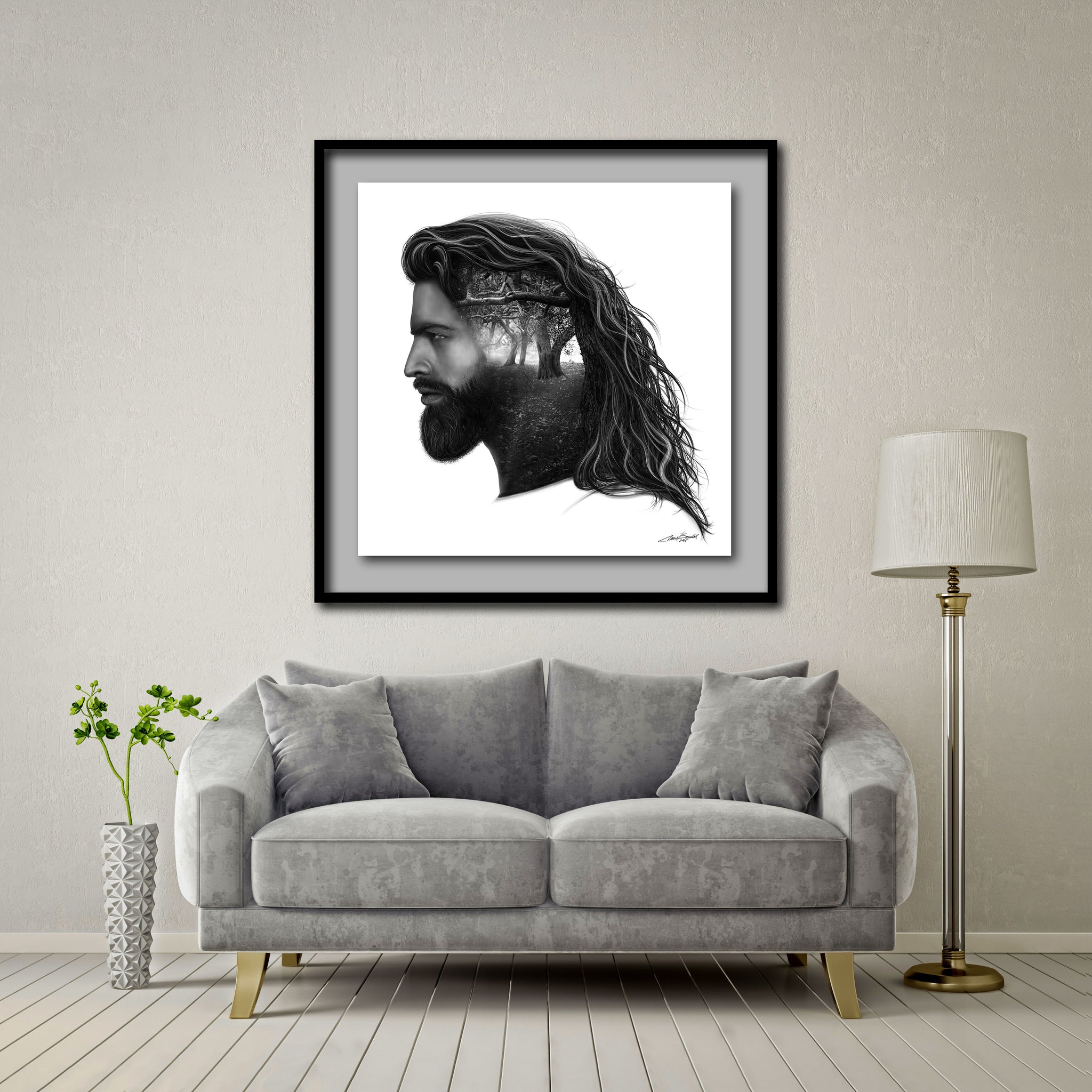 Gethsemane Giant Format - Artist Print with Frame (Print Size:100cm x 100cm; Framed Size 114cm x 114cm)