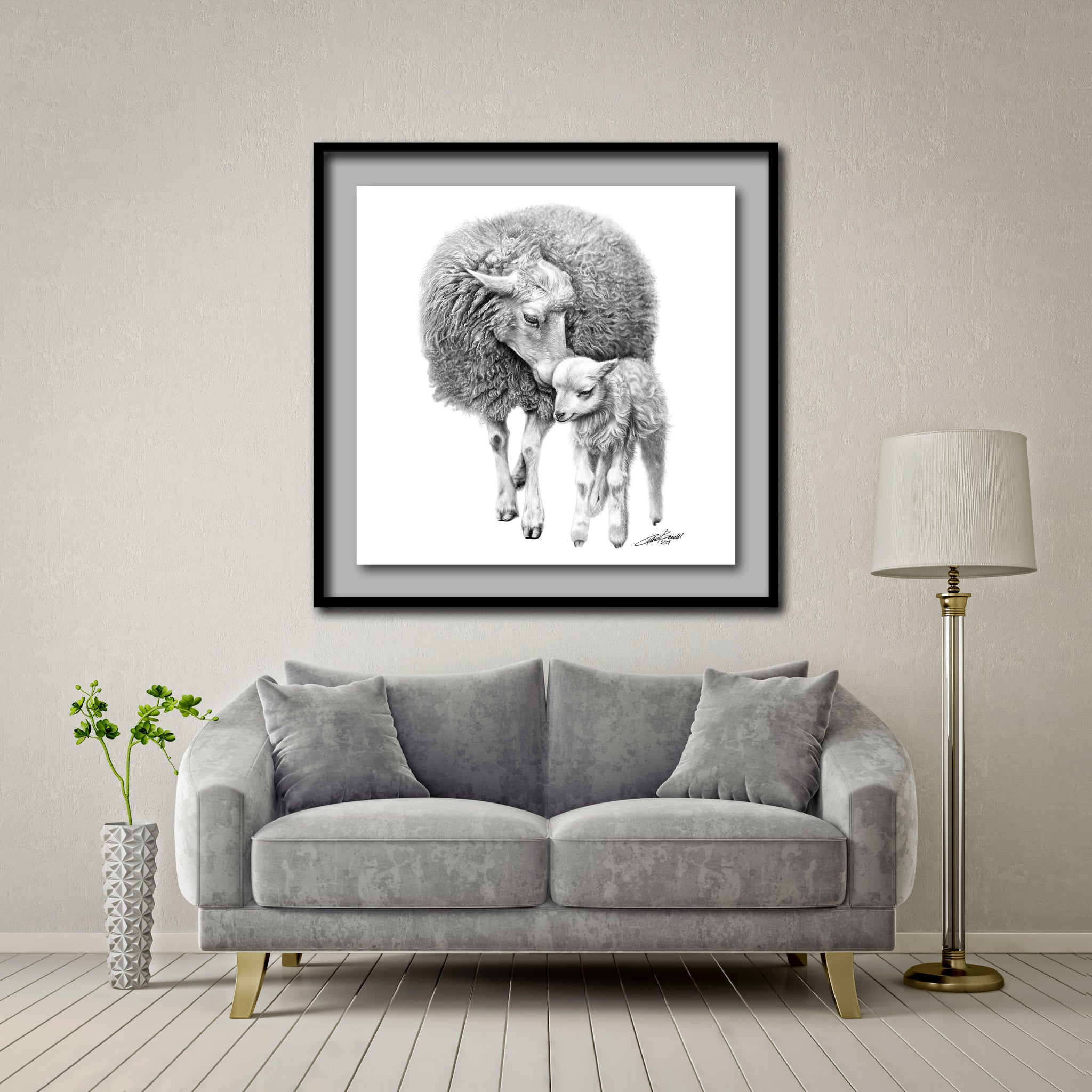 Love Giant Format - Artist Print with Frame (Print Size:100cm x 100cm; Framed Size 114cm x 114cm)