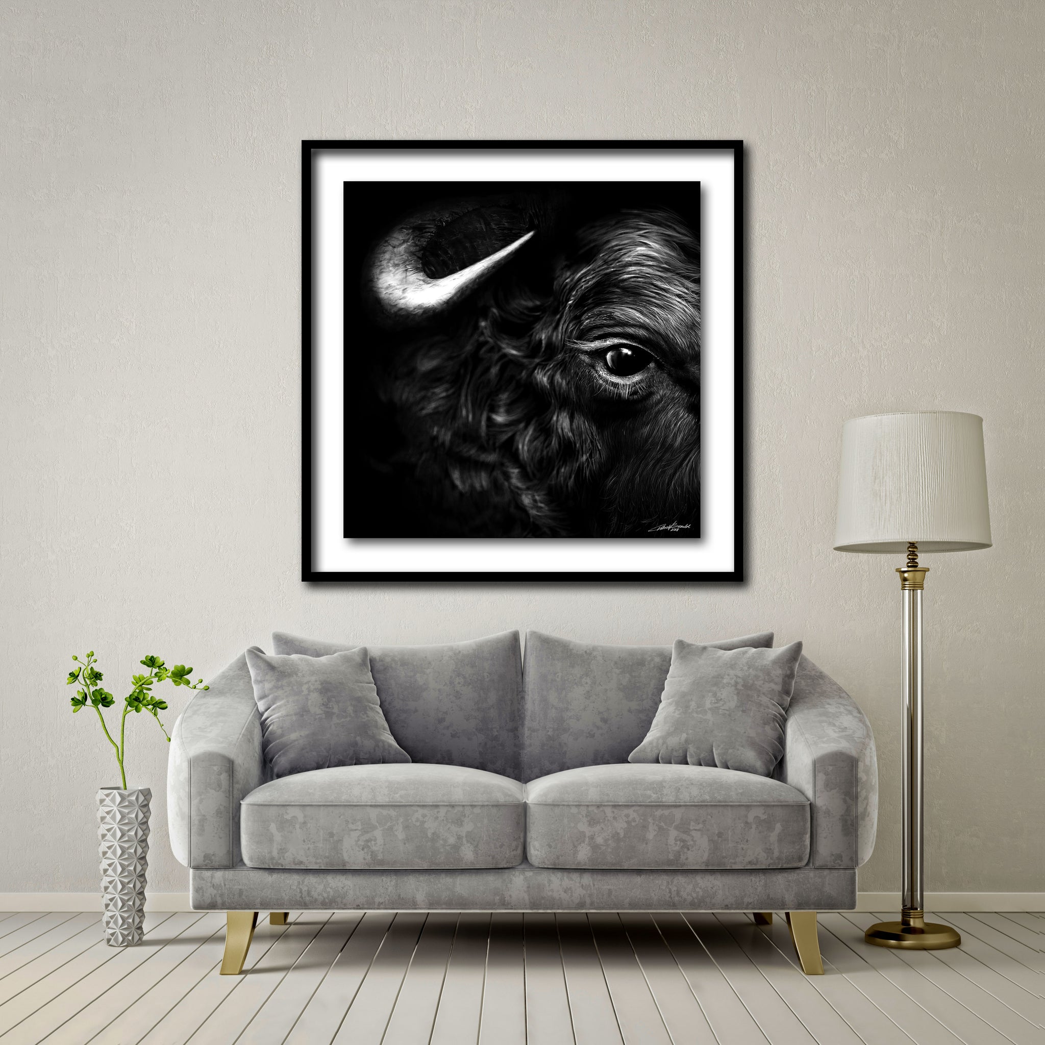 Yoke Giant Format - Artist Print with Frame (Print Size:100cm x 100cm; Framed Size 114cm x 114cm)