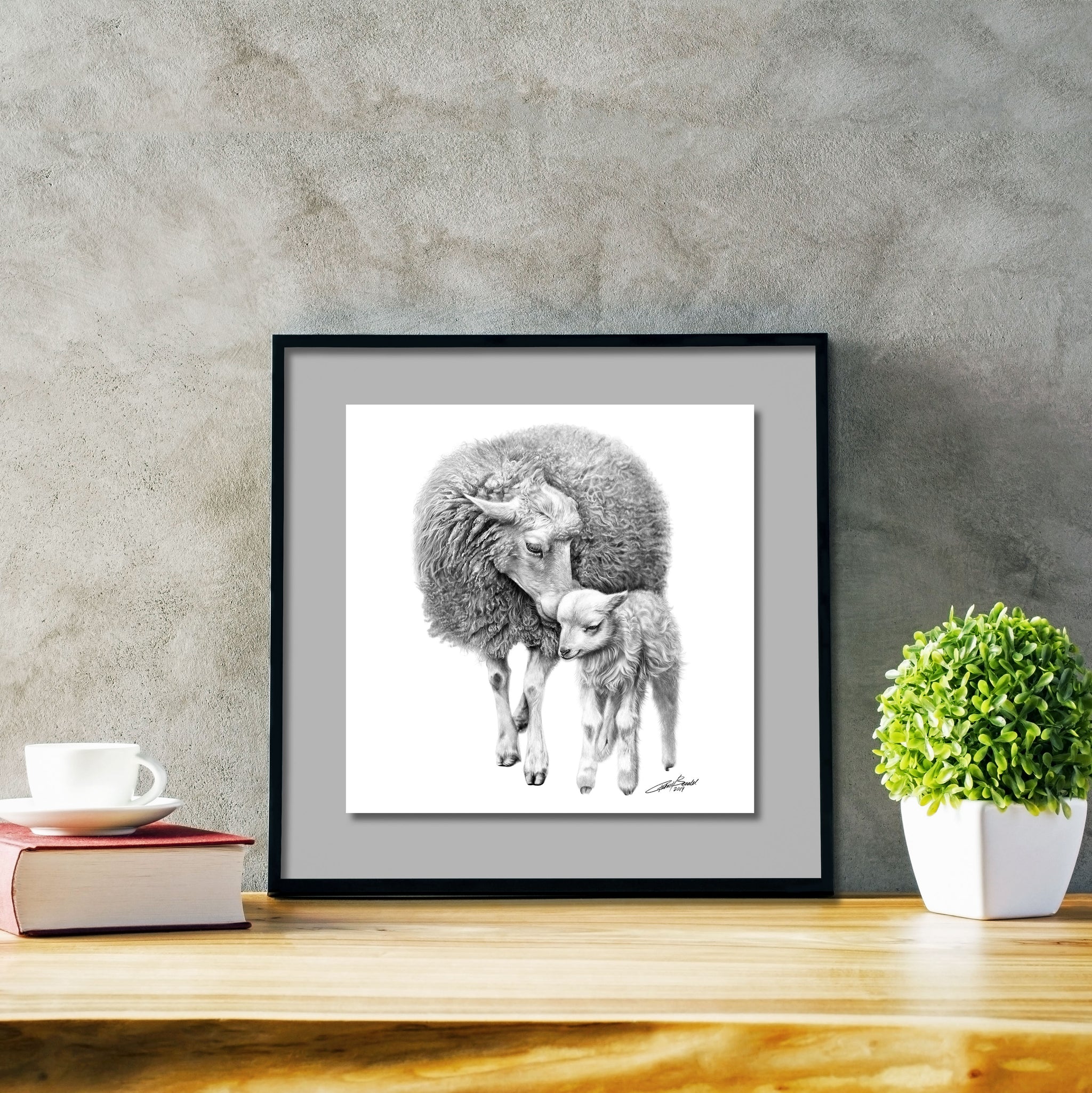 Love Classic - Artist Print with Frame (Print Size:30cm x 30cm; Framed Size 44cm x 44cm)