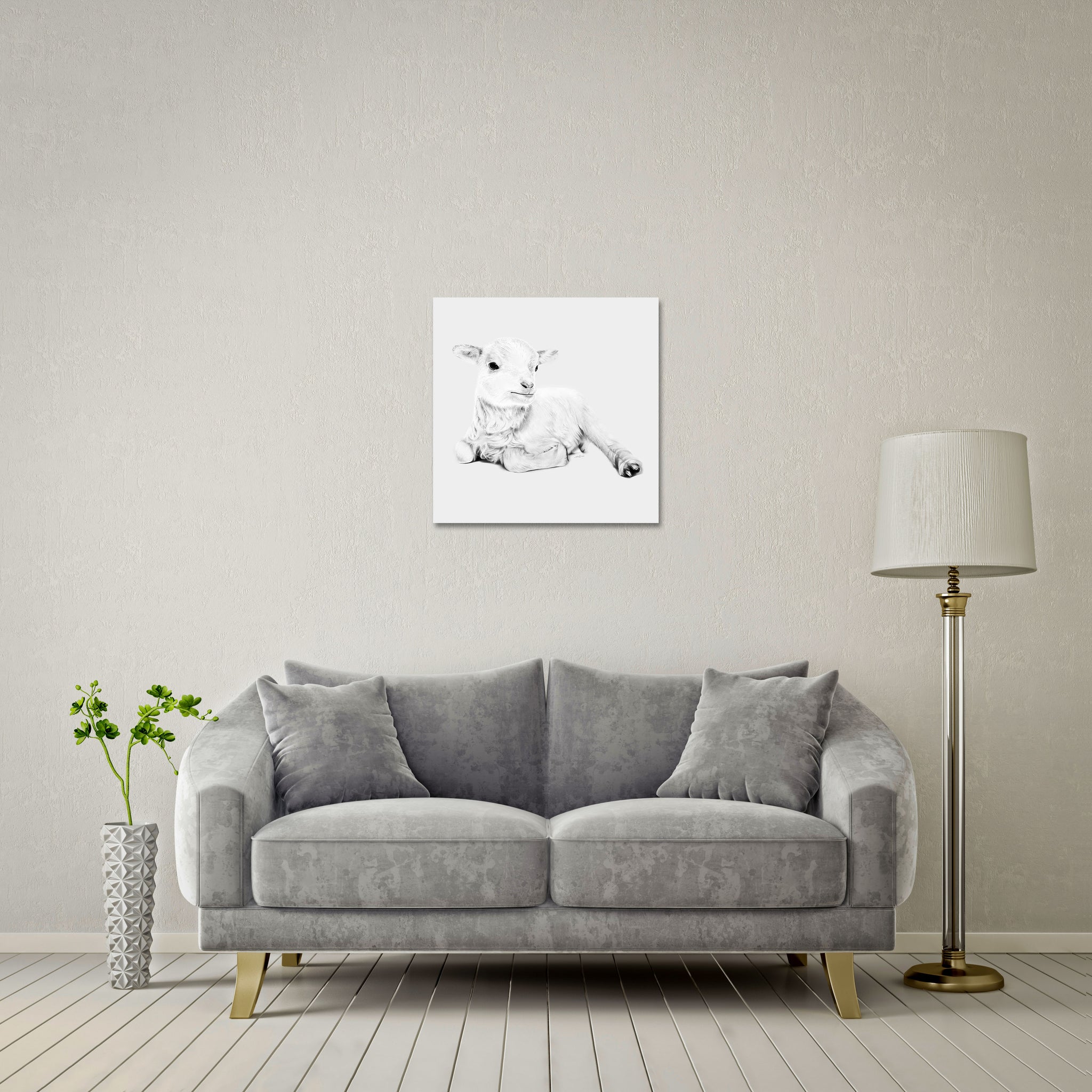 Lamb At Rest Standard - DIASEC Print 60cm x 60cm