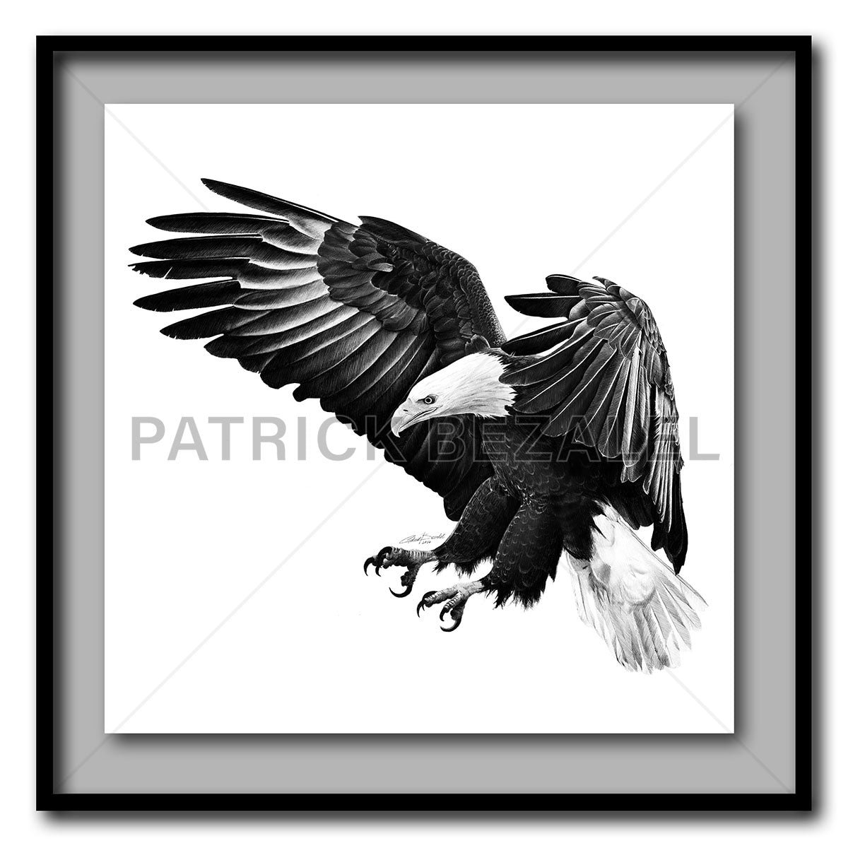 Under The Shadow Of His Wings Giant Format - Artist Print with Frame (Print Size:100cm x 100cm; Framed Size 114cm x 114cm)