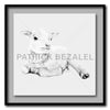 Lamb At Rest Classic - Artist Print with Frame (Print Size:30cm x 30cm; Framed Size 44cm x 44cm)